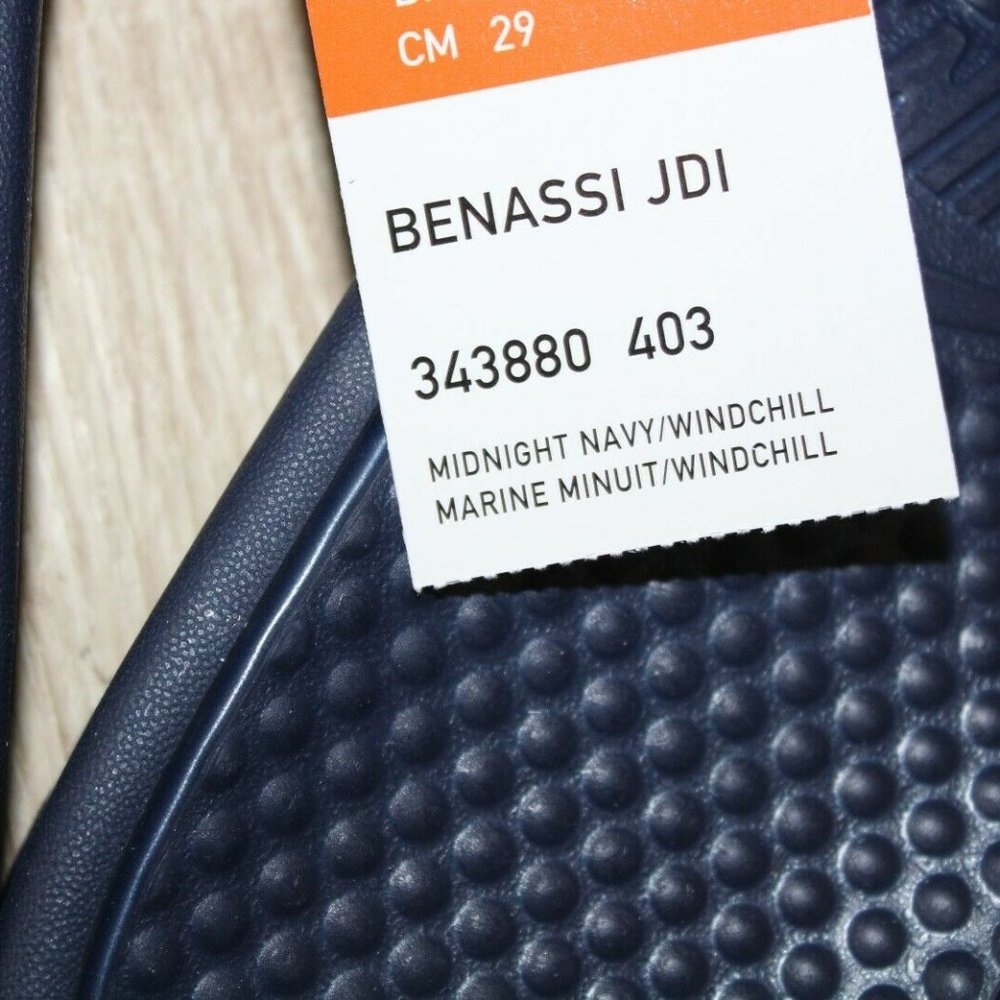 Men's Nike Benassi JDI Slide Sandals sz 12 in Navy - Picture 6 of 6